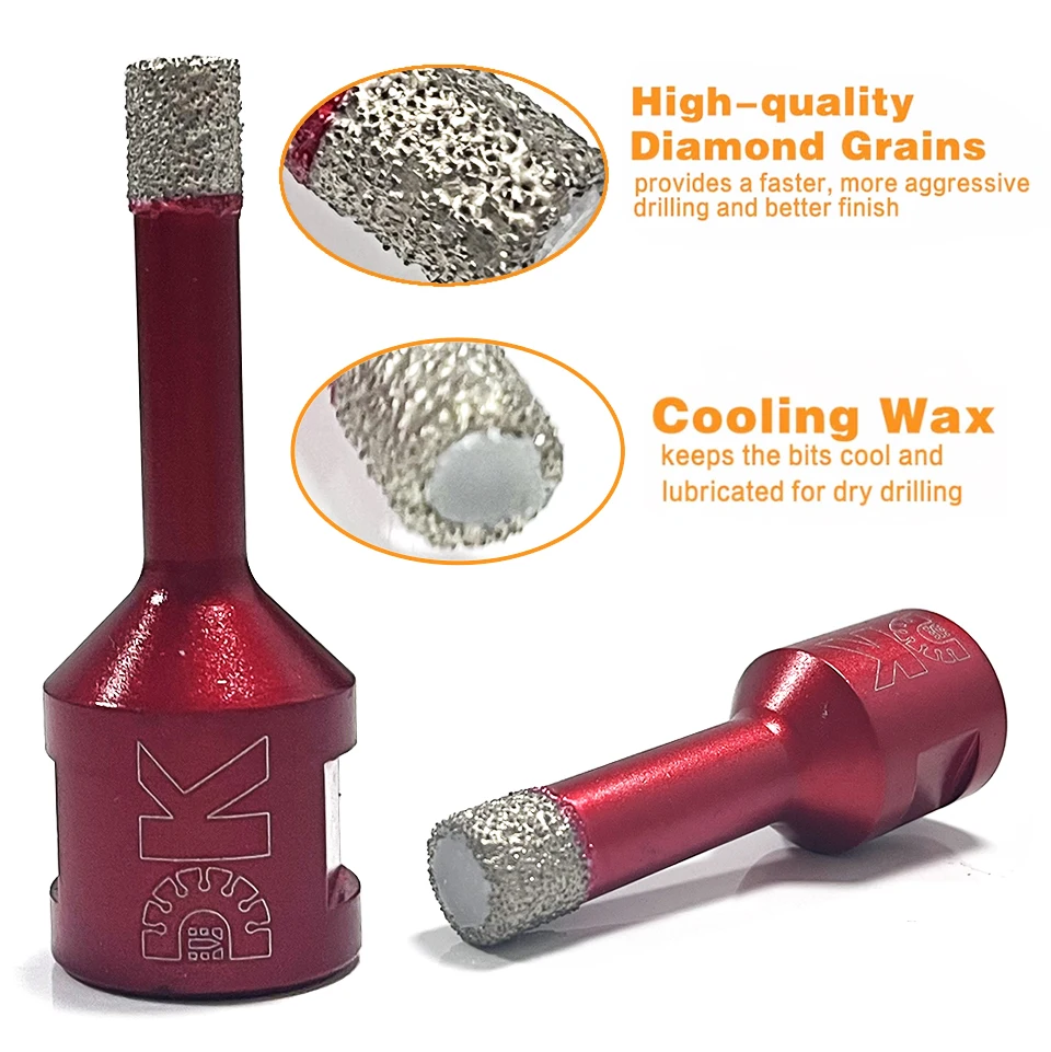 Пила Алмазная для отверстий алмазная корона с резьбой М14 6/8/10/12 мм фарфоровой