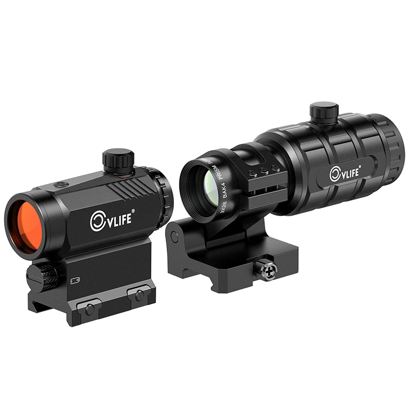 EZshoot Holographic 3 MOA Red Dot и 3X Magnifier Combo Auto Adjustment Brightness Абсолютный со-свидетель Flip-to-Side Sight