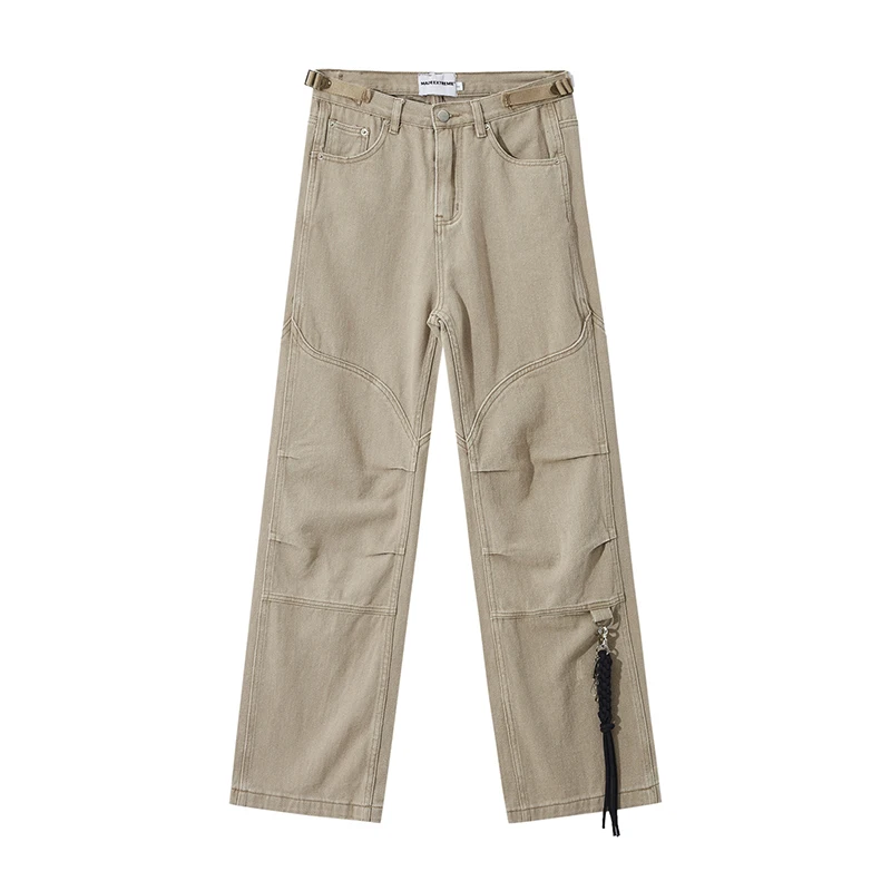 Overalls Workwear Pants sweaterpant Abrasion resistant Loose casual Jeans Retro Lumberjack pants DOUBLE KNEE PANT with Tool bag 