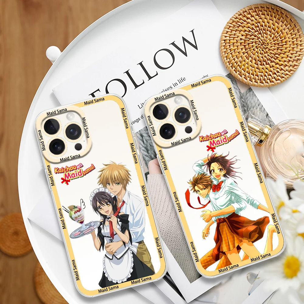 BiliBili Cartoon M-Maid S-Sama Phone Case for Samsung S24 S23 S22 S21 A55 A54 A35 FE PLUS ULTRA Transparent Bezel Shell