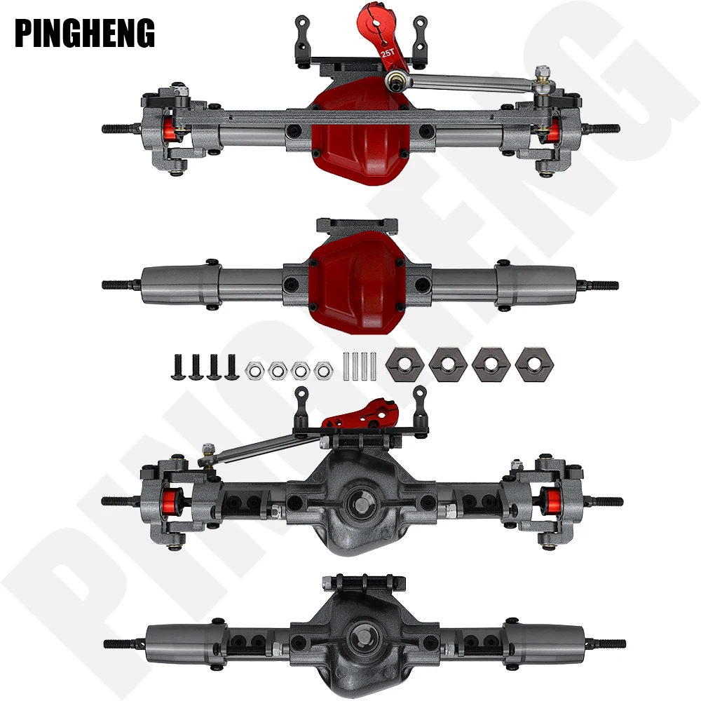 

SCX10 Metal Front Rear Axle with Servo Base Parts for 1/10 RC Rock Crawler Car Axial RC4WD D90 Upgrade Accessories