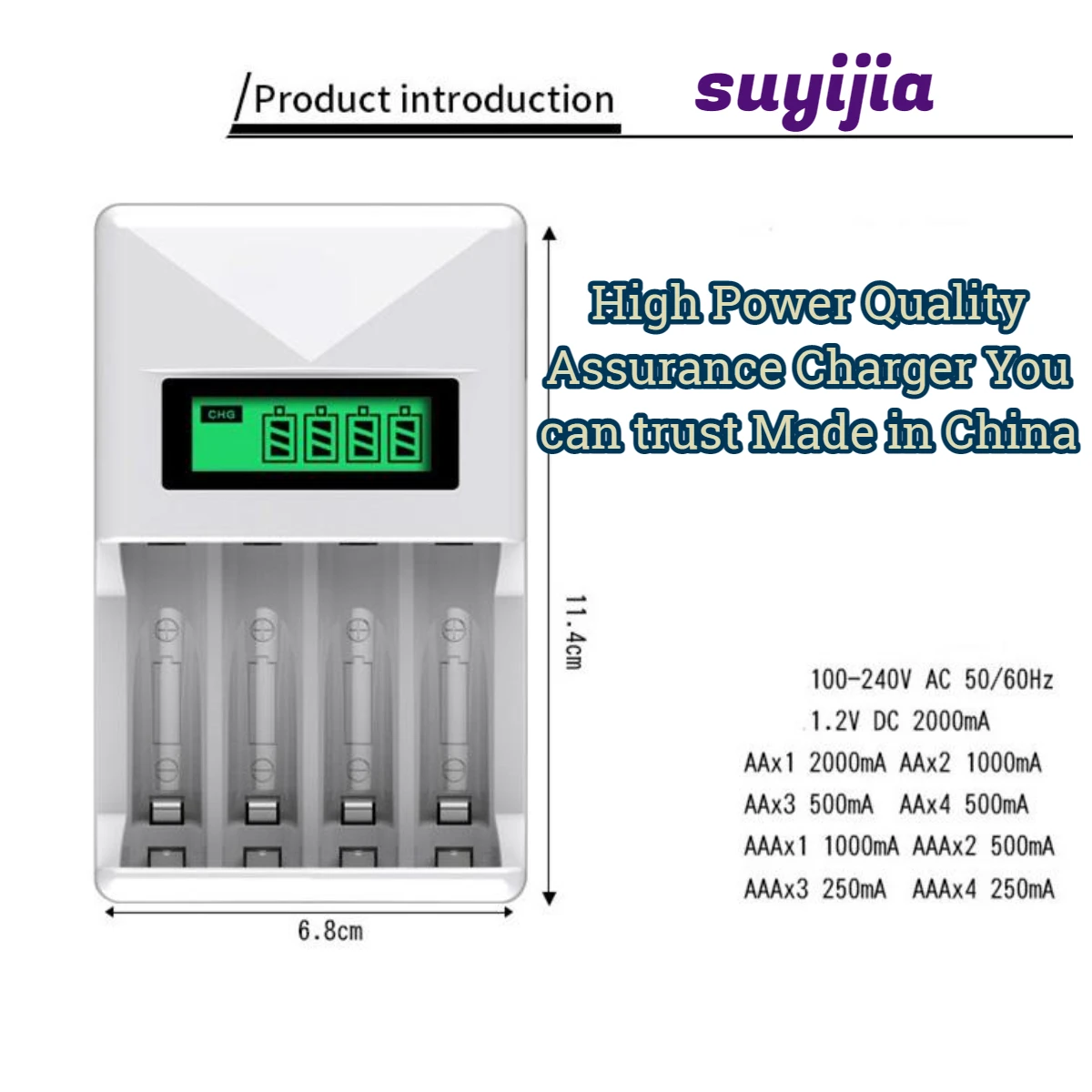 

Su Yi Jia 4 slot battery fast intelligent charger portable charger for remote control charger