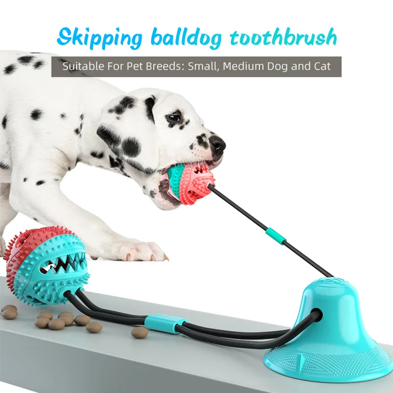

Dog Toys Silicon Suction Cup Tug Elastic Interactive Ropes Ball Toy For Pet Cleaning Toothbrush Feeding Chewing Pet Supplies