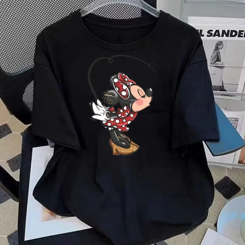 Милая одежда Минни Микки Маус футболка Женская Винтажная Футболка 2024