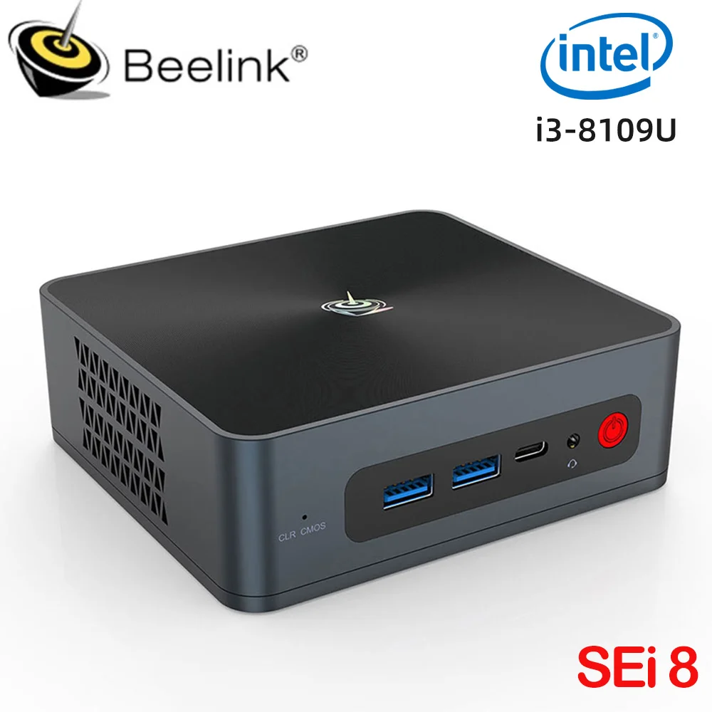 Beelink SEi 8 мини-ПК Intel Core i3 8109U 8-го поколения Windows 11 Pro Wifi5 DDR4 ГБ SSD 256 4K Двойной HD 1000 м
