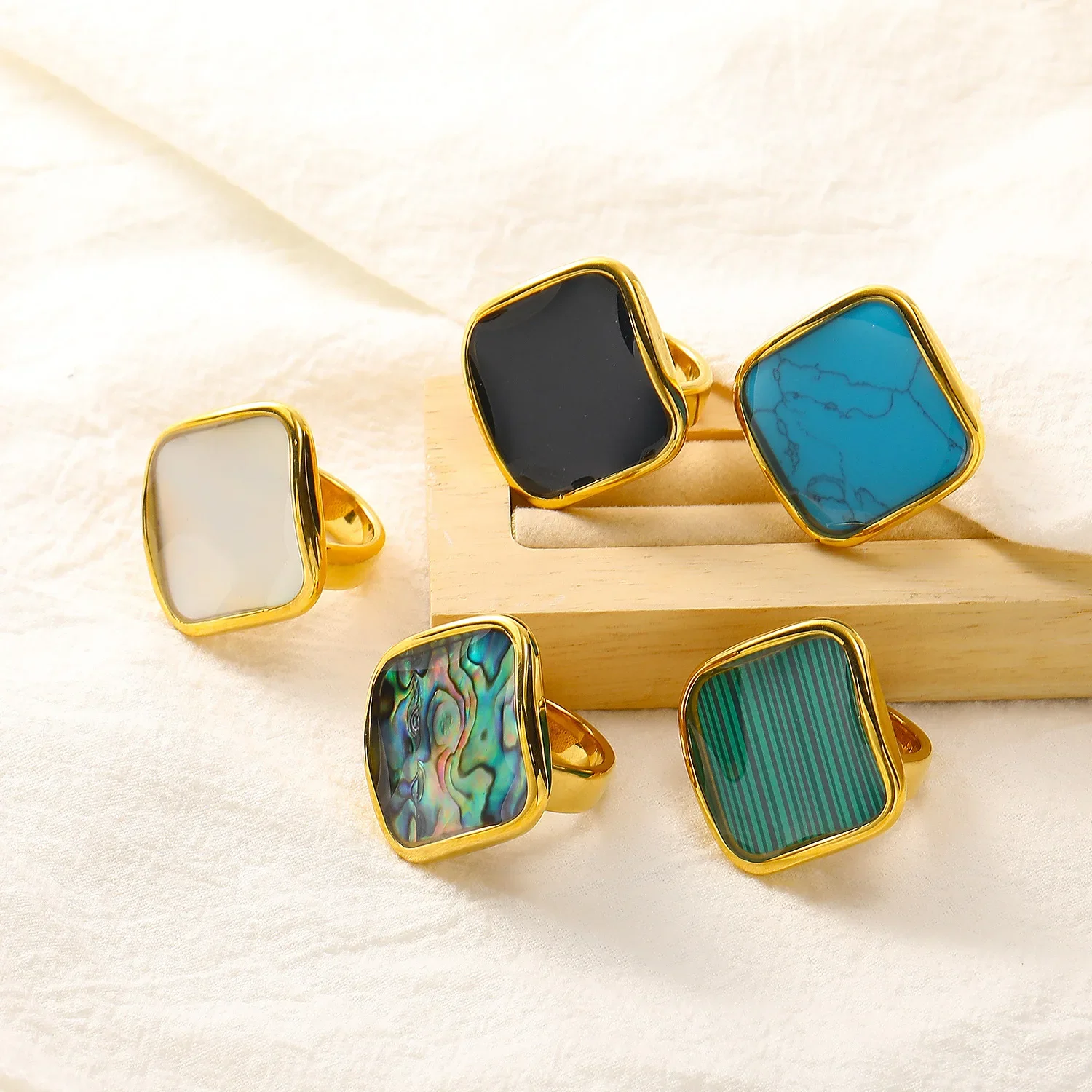 Преувеличенные кольца большого размера из настоящего натурального морского