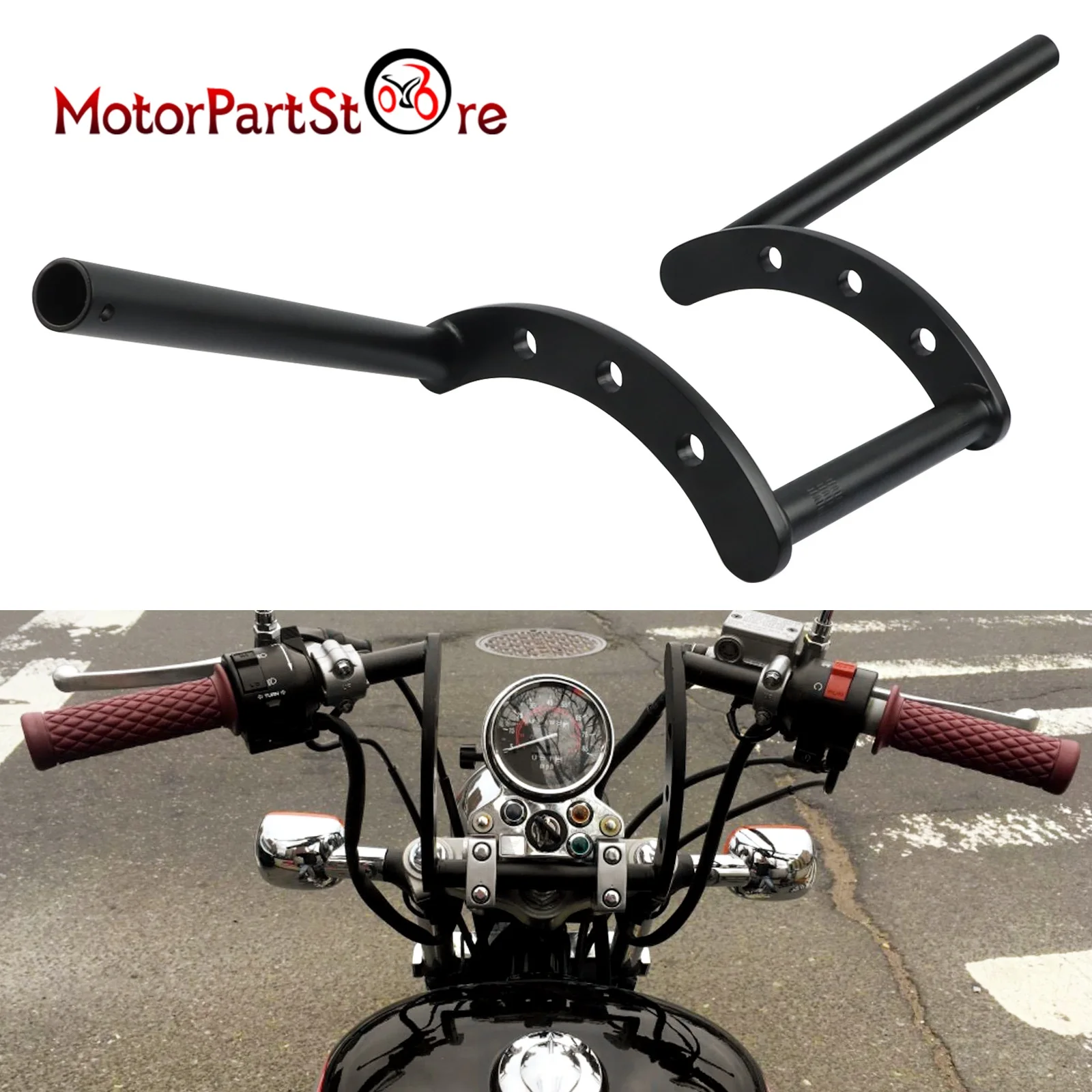 

Motorcycle Handlebar Z Bars 22mm 7/8" Handlebars Drag Bars for Yamaha Suzuki Honda XL883 Kawasaki Ducati BMW Chopper Dirt Bike