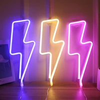 led home neon lightning shaped sign neon fulmination light usb decorative light wall decor for kids baby room wedding party