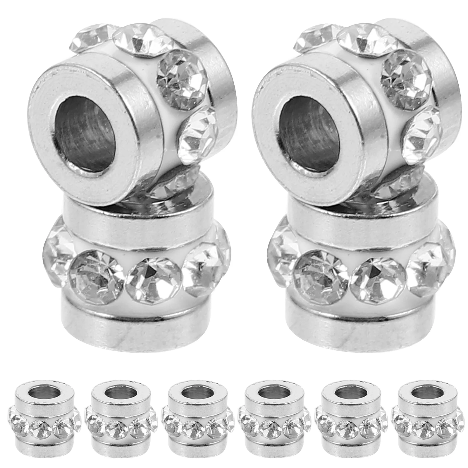 

10pcs Hole Beads Rhinestone Beads Jewelry Making Findings DIY Bracelets Charms