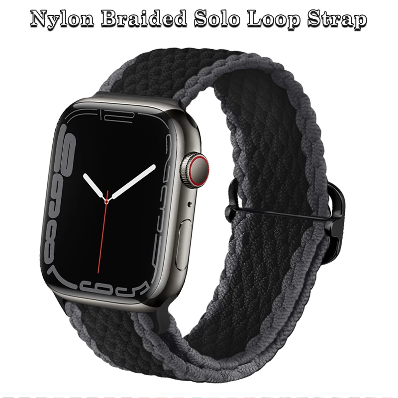

Nylon Solo Loop Strap for Apple Watch Band 45mm 41mm 38/42mm 40/44mm Bracelet Correa IWatch Series 7/6/SE/5/4/3/2/1 Watchband