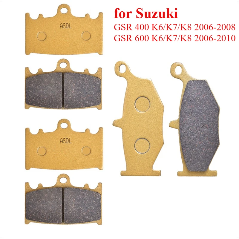 Фото Комплект передних и задних тормозных колодок для SUZUKI GSR400 GSR 400 2006-2008 GSR600 GSR 600 K6 K7 K8 2006-2010 №1