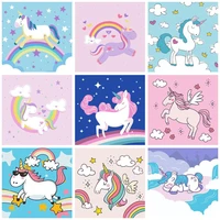 chenistory acylic painting by numbers picture drawing canvas painting rainbow unicorn coloring by number wall art for kids gift