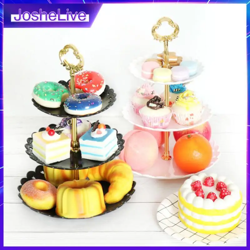 

3 Tier Plastic Tray Display Rack Cake Stand Afternoon Tea Wedding Plates Party Tableware Bakeware Cake Decorating Tools