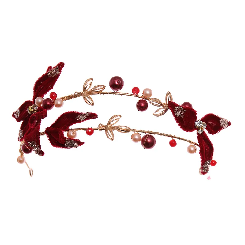 

Набор аксессуаров для волос, серьги, украшение с жемчугом, повязка на голову, серьги для женщин, вечевечерние TT @ 88