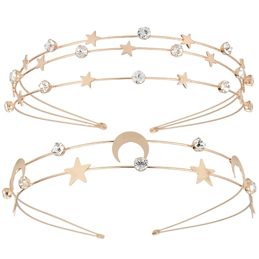 2 шт. ободок для волос со звездой и луной свадебный декор милые аксессуары женщин