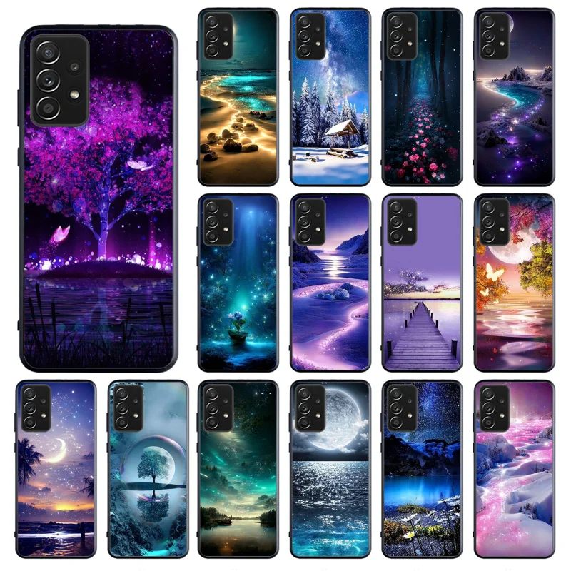 

Moon Nature Butterfly Phone Case for Samsung Galaxy A73 A13 A22 A32 A71 A33 A52 A53 A72 A73 A51 A31 A23 A34 A54 A52 A53S