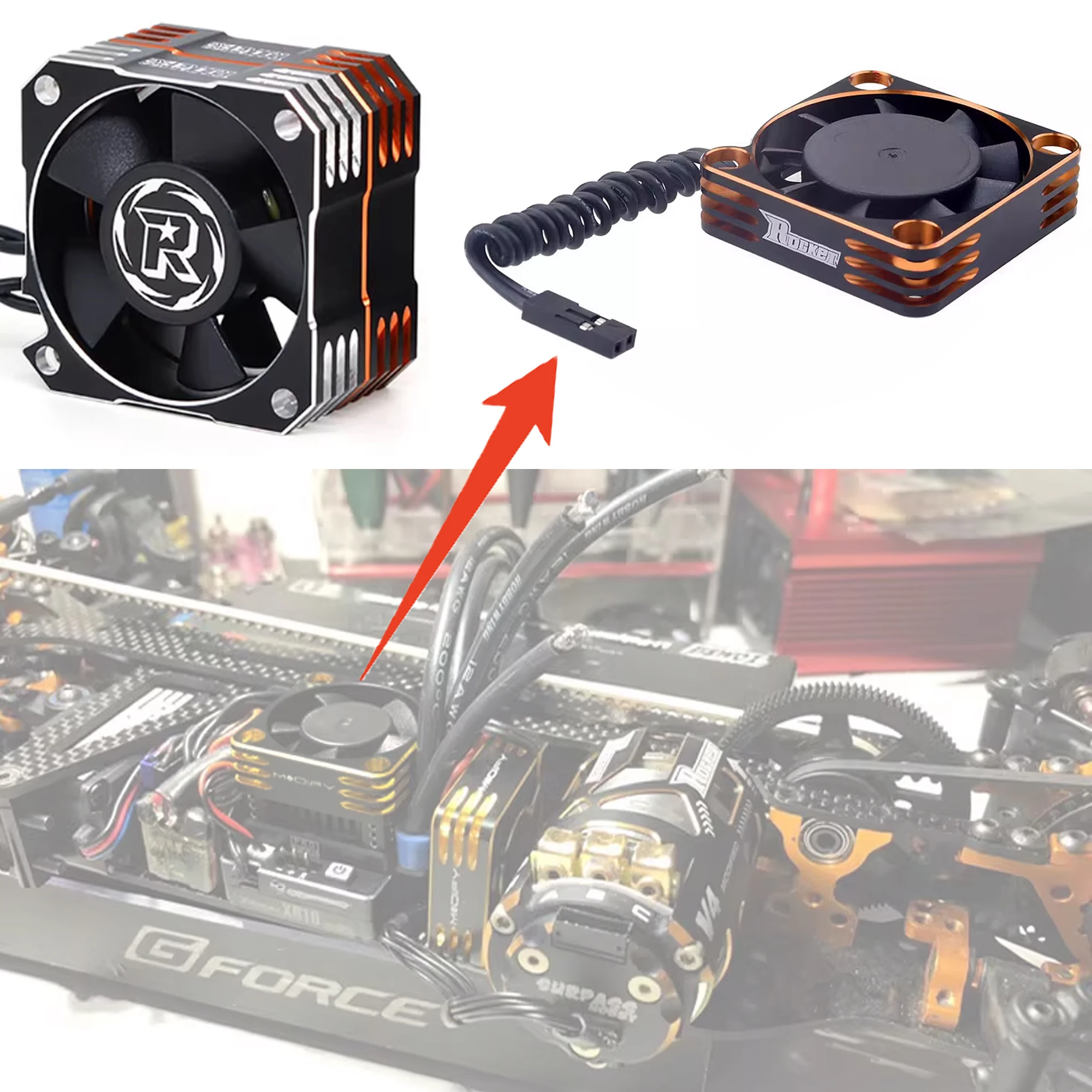 Фото Вентилятор Rocket RC Metal 2510 3010 3510 4010 5010, высокоскоростной охлаждающий вентилятор для ESC, RC Crawler 1/10 1/8, моторов RC-машинок №1