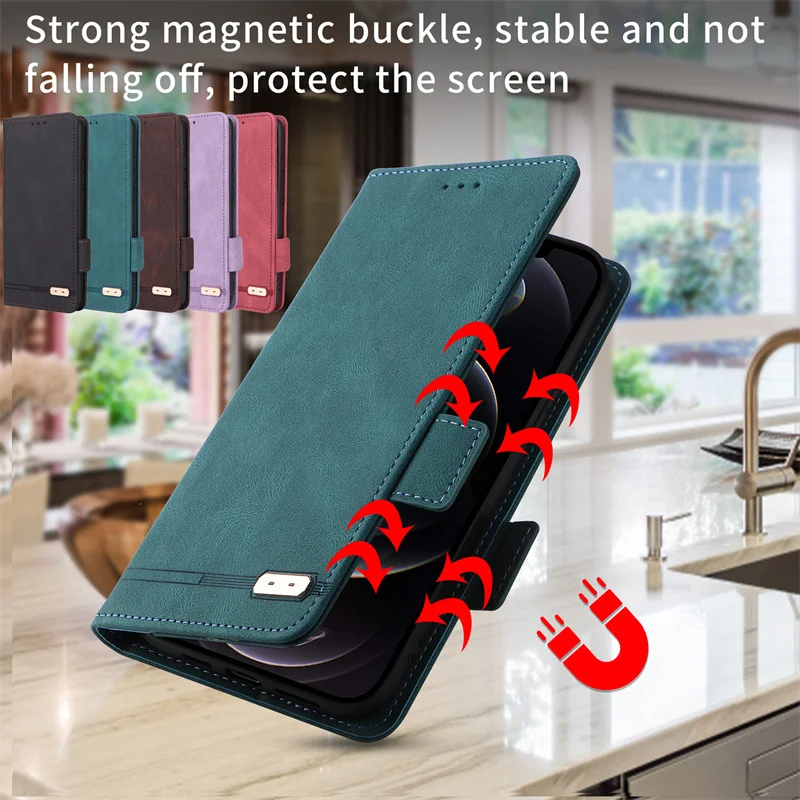 

Luxury Magnetic Buckle Attraction Leather Case For Motorola Moto G73 G 73 G23 G13 G53 Cover Capa Protect Mobile Phone Case