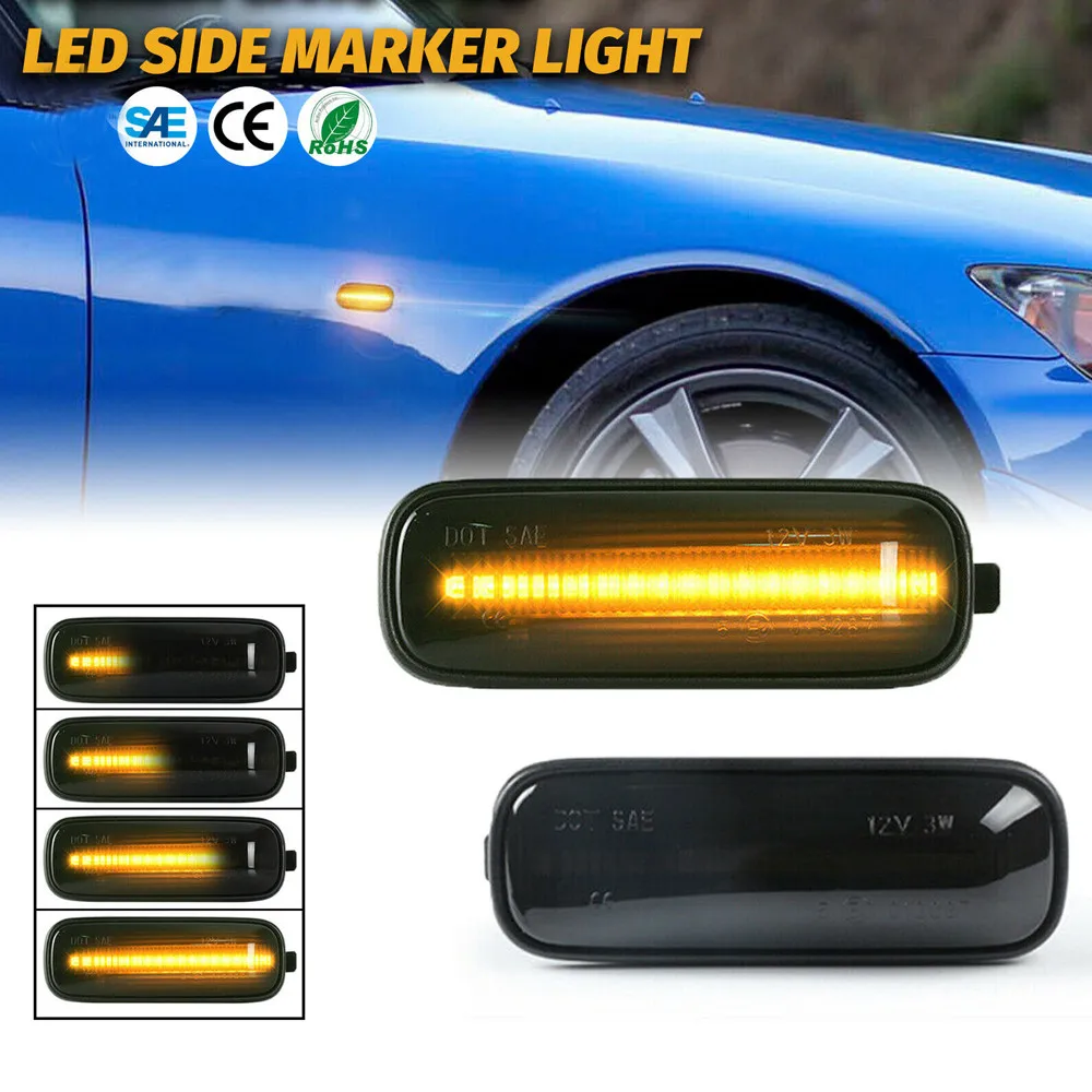 2pcs Car Dynami Fender Side Marker Light Amber Led Signals Lights For Honda First Generation CRVs Sixth Generation Civic