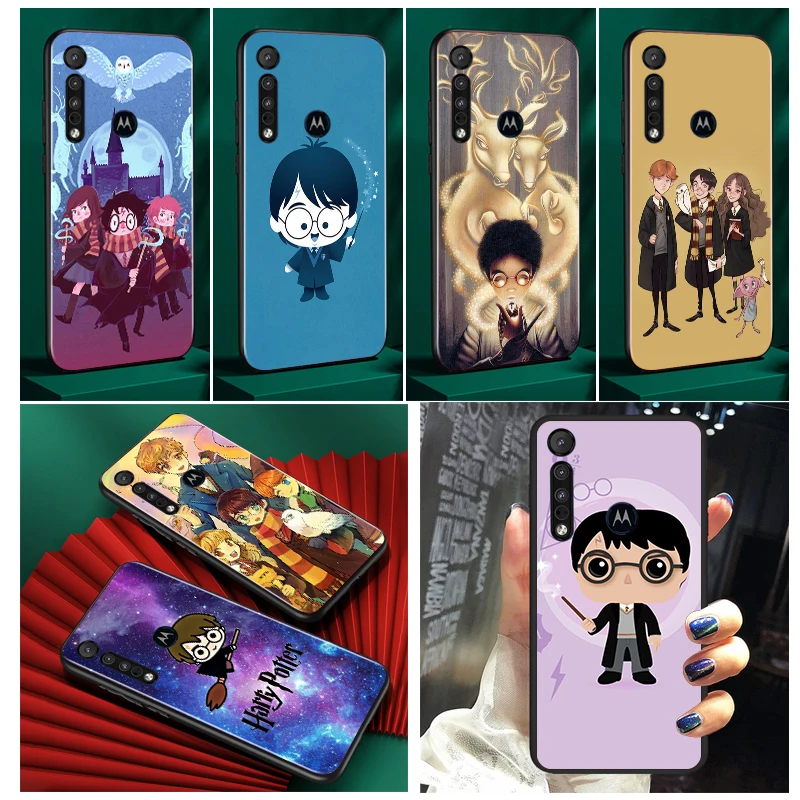 

Art Cute Potters Wand Harries Phone Case Black For Motorola E32 G52 G Stylus G71 Edge G60 S G9 G8 20 E7i E6i Power One Fusion