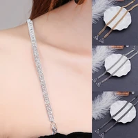 sexy rhinestone bra straps for women crystal bra shoulder lingerie accessories non slip sexy invisible women bra strap for decor