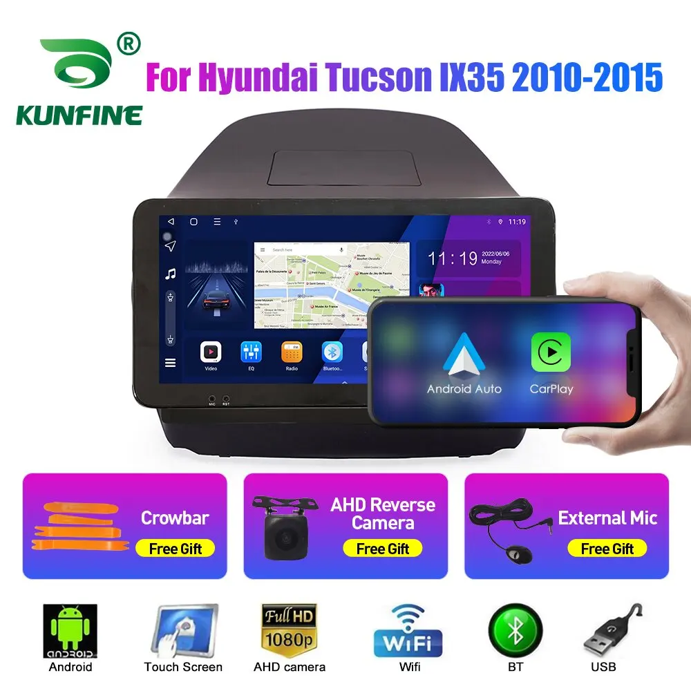 

Автомобильный радиоприемник 10,33 дюймов для Hyundai IX35 Tucson 10-15 2Din Android Восьмиядерный автомобильный стерео DVD GPS навигатор плеер QLED