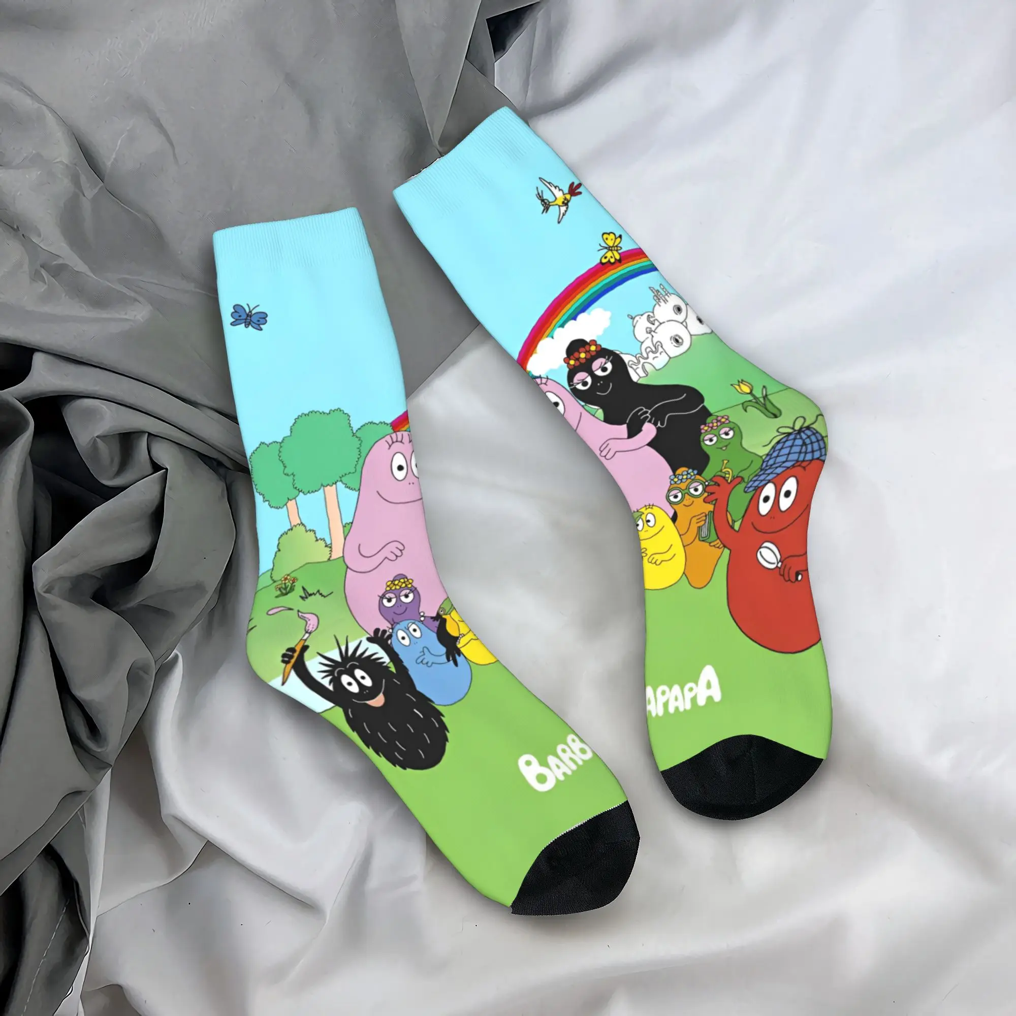 Носки barbapпа с мультяшным рисунком мужские эластичные носки