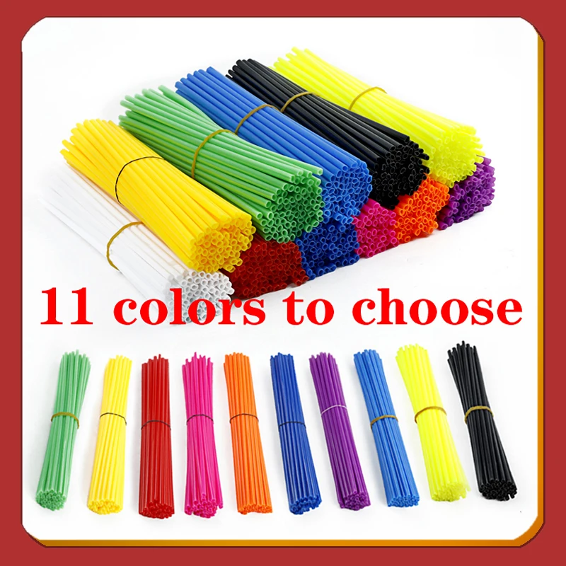 72 PCS Motorcycle Off-road Vehicle Wheel Rim Spoke Wrapping Kit Decorative Protector Off-road Bicycle Accessories 11 Colors