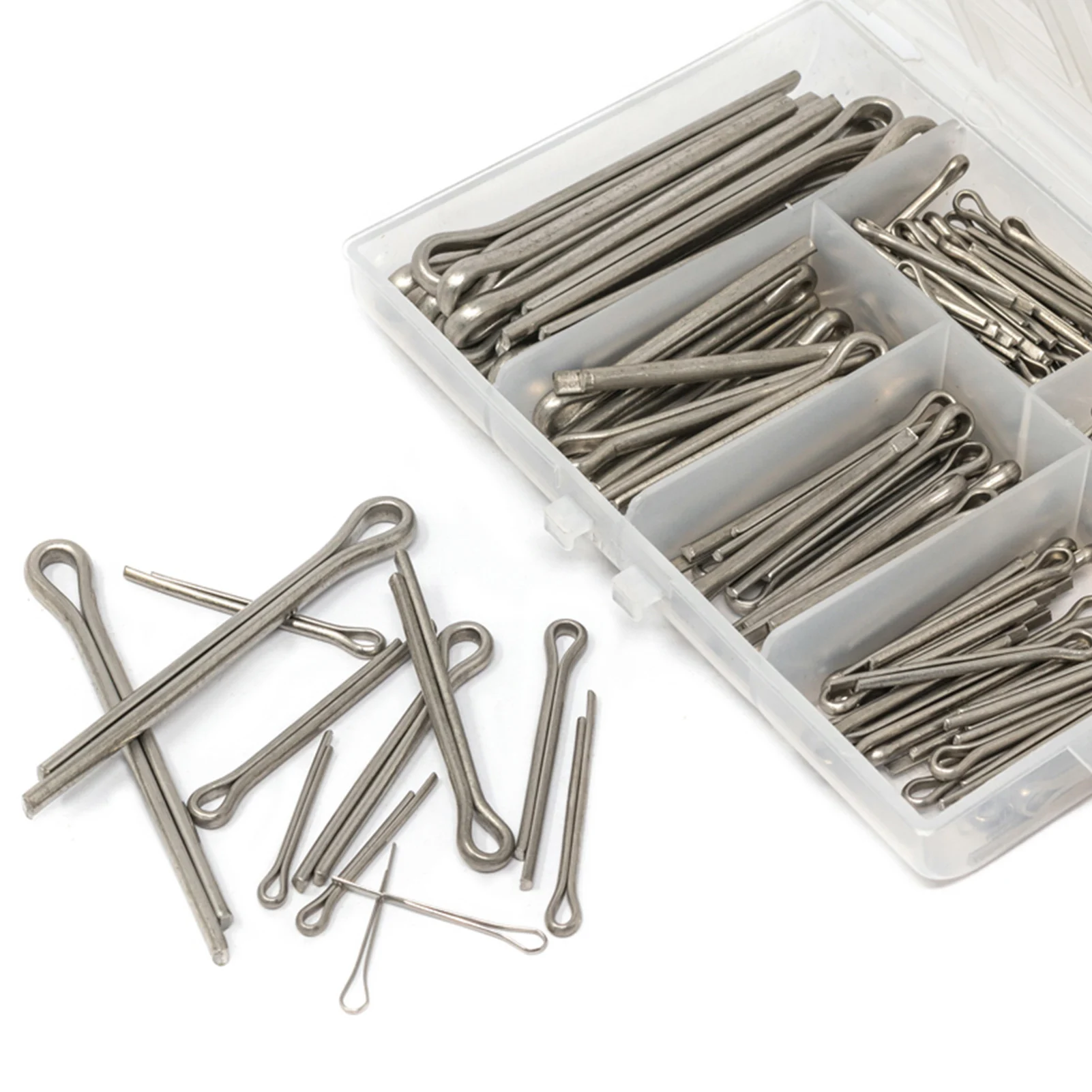 

230 Piece Cotter Pin Fixings Assorted Sizes Zinc Plated High-Quality Steel Split Pin Fastener Clips Kit Household Accessories