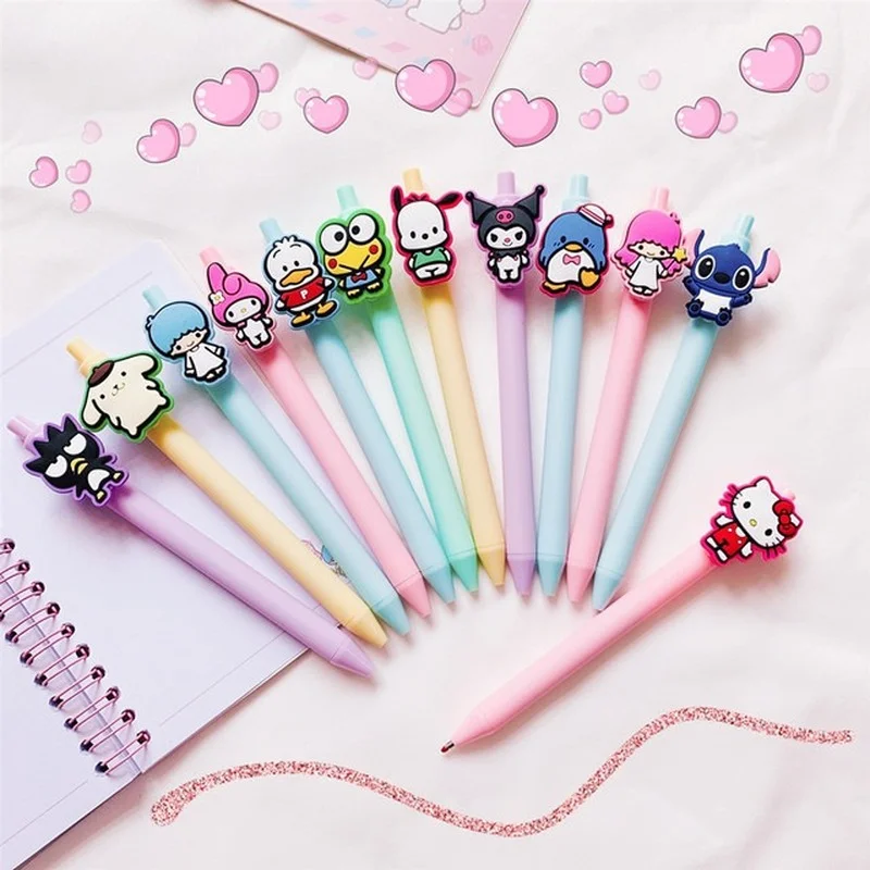 

Kawaii Cartoon Anime Cinnamoroll Kuromi My Melody Hello Kitty Little Twin Stars Student Gel Pen Black 0.5mm Refill Signature Pen