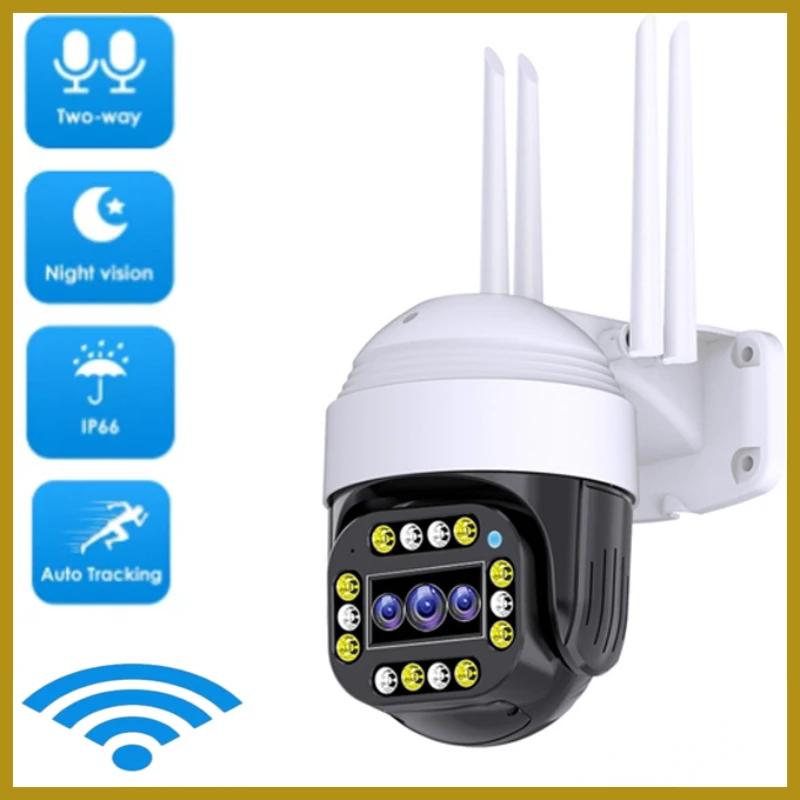 

Наружная камера видеонаблюдения 3 Мп с Wi-Fi, удаленная камера с pir-датчиком присутствия, полноцветная водонепроницаемая IP-камера с ночным вид...