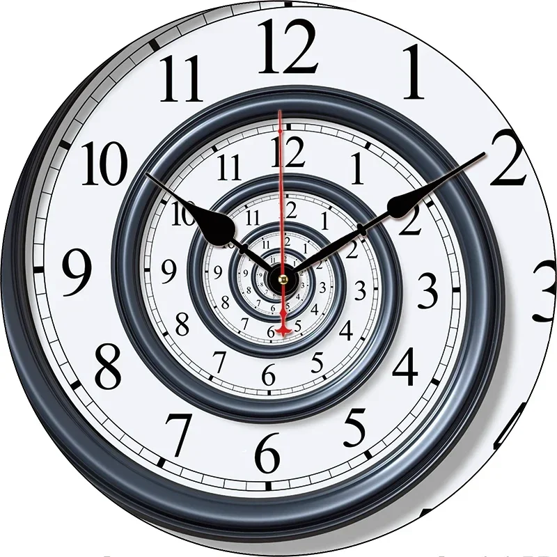 Spiral Custom Large Clock Living Room Home Decor Round Wall Quartz Table Children Bedroom Decoration