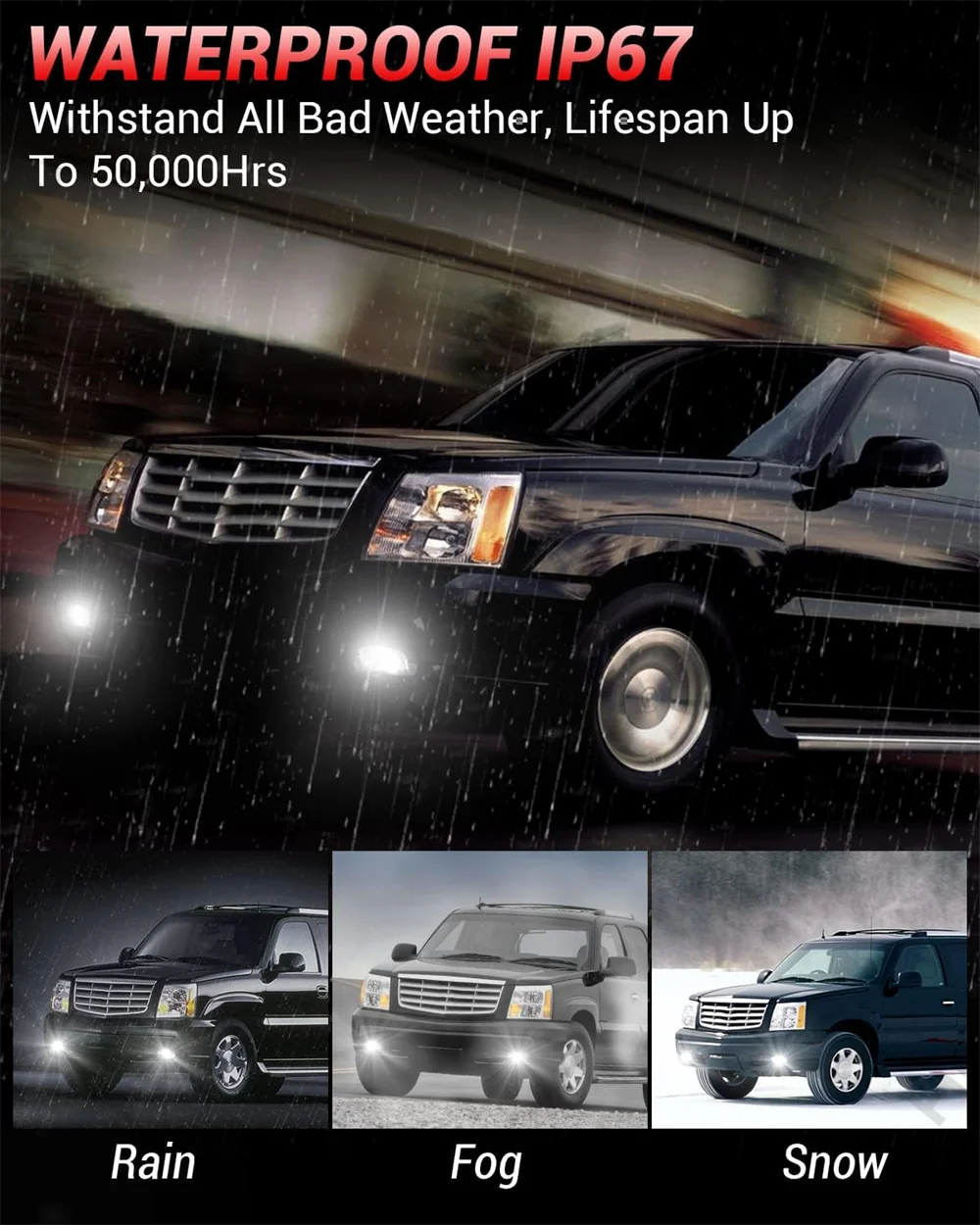 Фото Светодиодные противотуманные фары для Cadillac Escalade 2002-2006 Escalade EXT 2003-2006 Escalade ESV Светодиодные противотуманные фары в сборе, бампер, дальняя фара №2