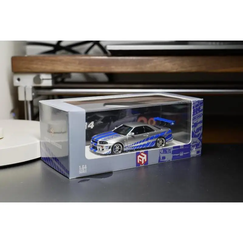 Коллекционная модель автомобиля Focal Horizon 164 Nissan Skyline GT-R R34 из серии «Форсаж», литая под давлением, из сплава, имитация, игрушка-подарок для мальчиков (art.: 3920dca5aebd0) - 3920dca5aebd0