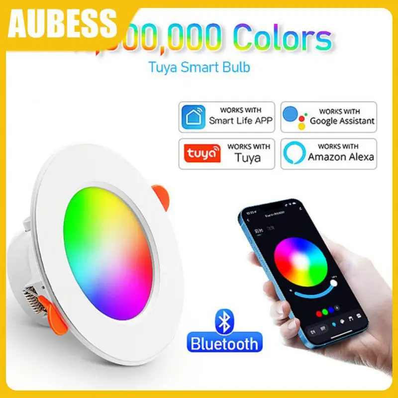 

Timer Seting Recessed Round Light Energy Saving Rgb Downlight Voice Control Spot Led Lamp Colorful Works With Alexa Google Home