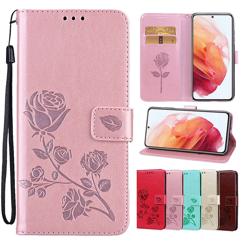

Rose Flip Cover for Samsung Galaxy A13 A14 A23 A33 A53 A12 A22 A32 A52S A51 A71 A50 PU Leather Wallet Case for S23 S22 S21 S20