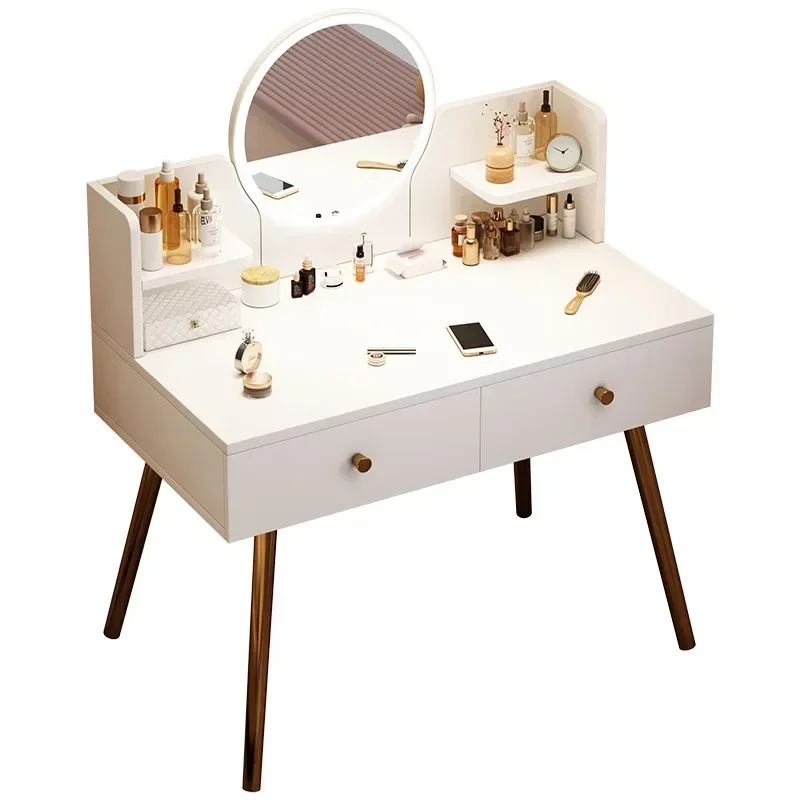 Простой туалетный столик для макияжа зеркало со светодиодной подсветкой