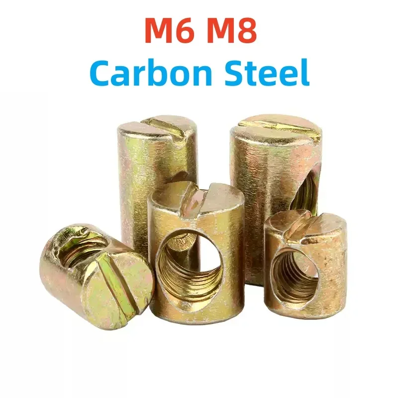 

M6 M8 Цветной цинковый болт-молоток с внутренней резьбой 2-в-1, шлицевые фитинги с прорезями для гайки с горизонтальным отверстием, встроенная гайка молотка