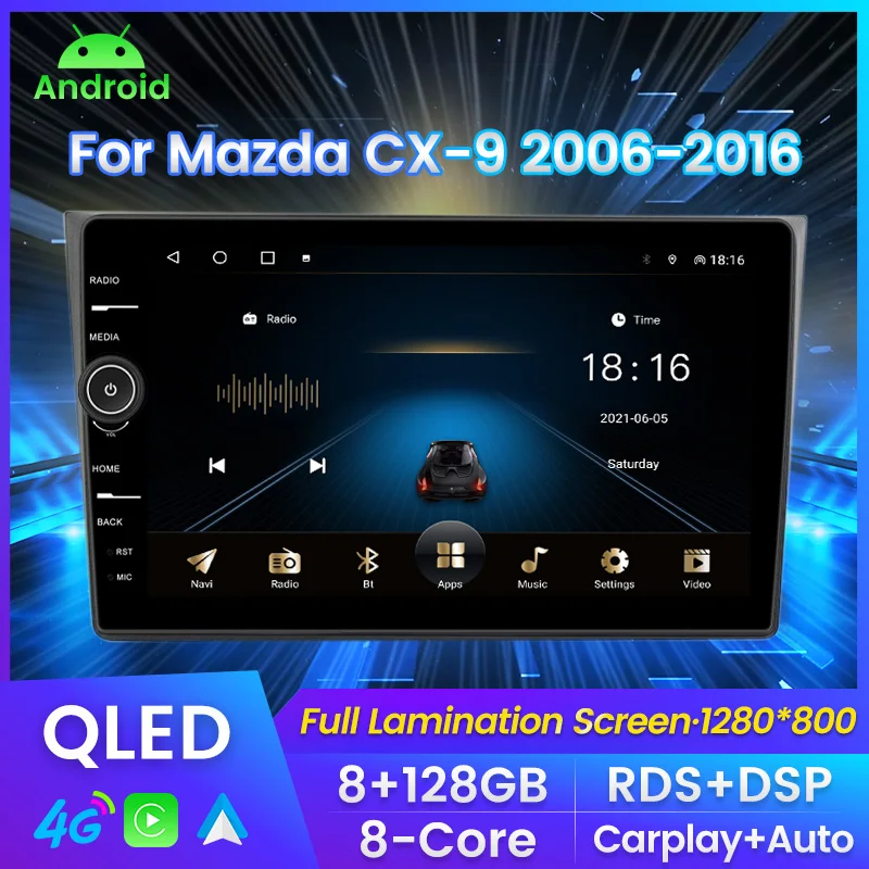 

128G ROM 8G RAM Автомобильный dvd радио плеер GPS навигация для Mazda CX 9 CX-9 CX 9 TB 2006-2016 мультимедиа WIFI 4G LTE RDS QLED NODVD