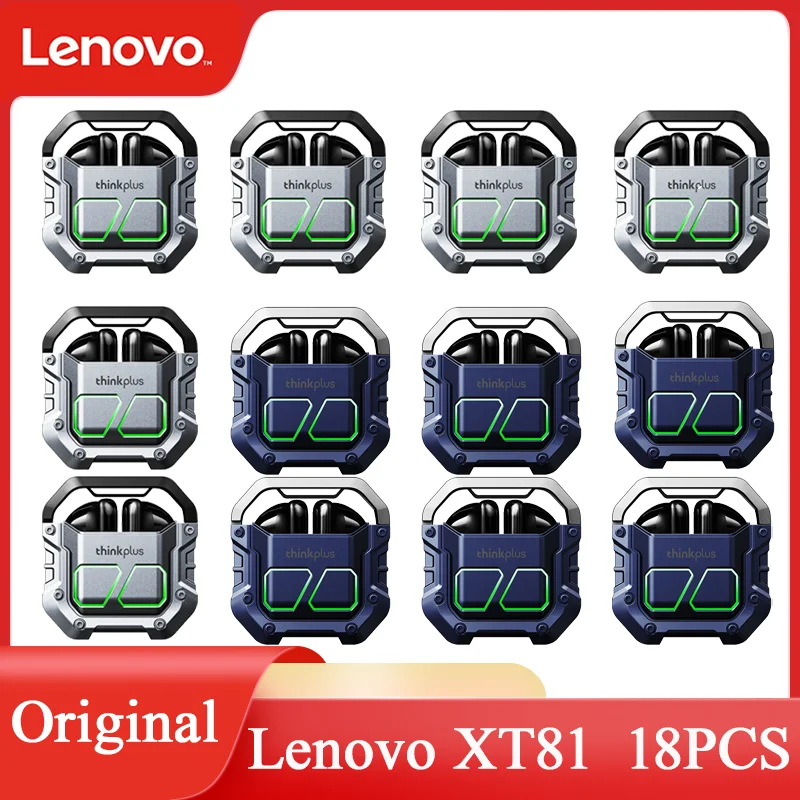 

18 Pcs Original Lenovo XT81 Wireless Headphones Wholesale 5.3 Earphones TWS Sports Gaming Headset Low Latency LED Earbuds