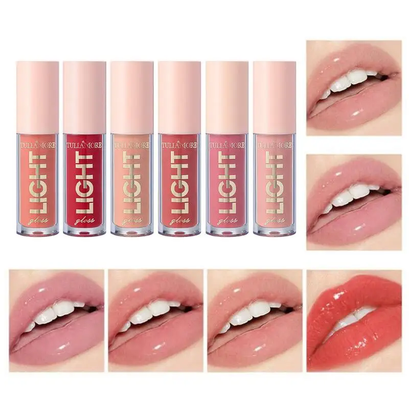 

Moisturizing Lip Oil Gloss 6pcs Transparent Liquid Lip Stain Moisturizing Lip Oil Long Lasting Crystal Lip Gloss Jelly Lip Oil