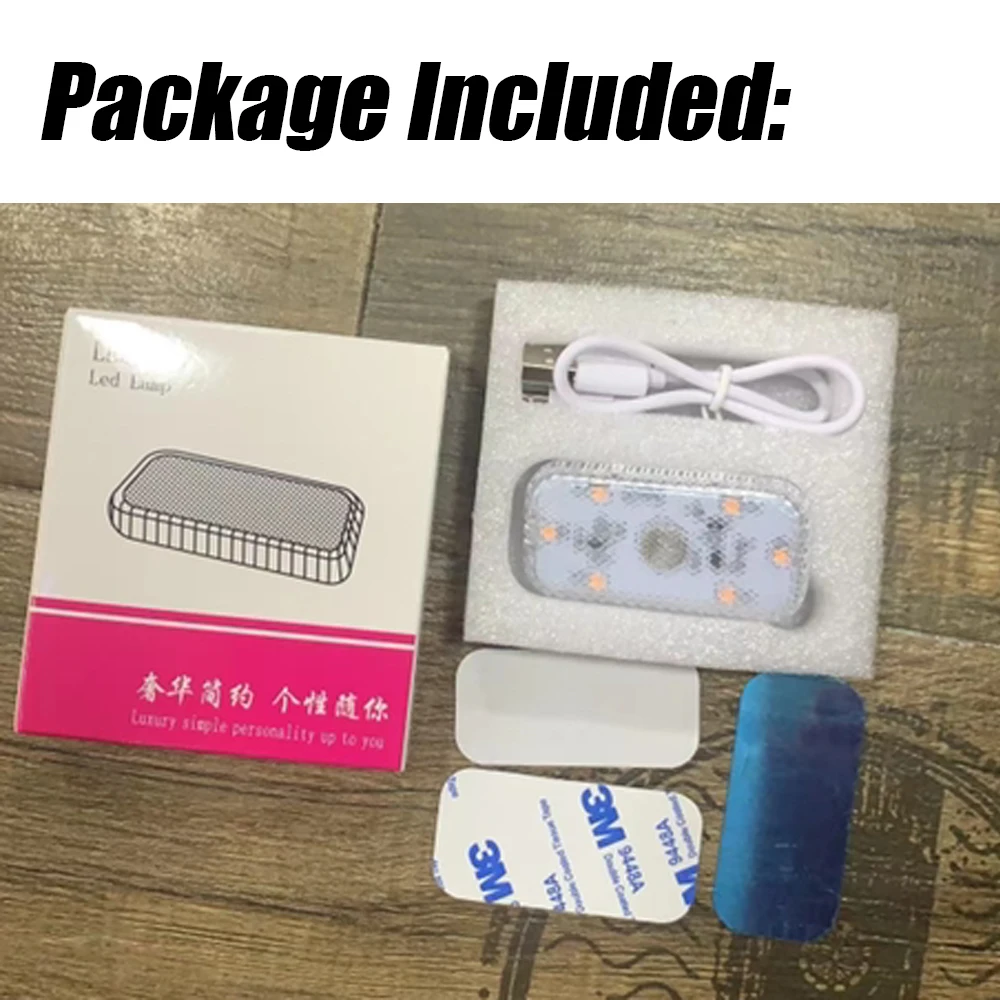 1 шт. миниатюрный Автомобильный светодиодный светильник с USB-зарядкой