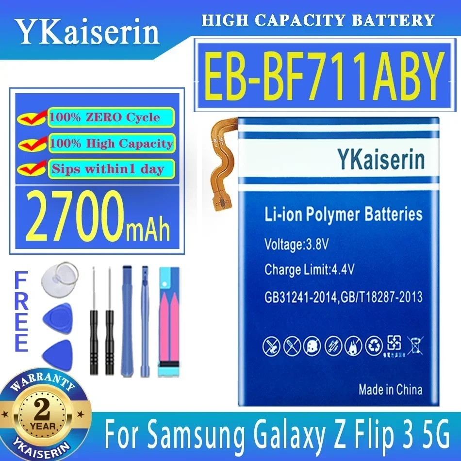 Аккумулятор YKaiserin EB-BF711ABY EB-BF712ABY 1300 мАч/2700 мАч для Samsung Galaxy Z Flip3 flip 3 5G F7110 SM-F711B