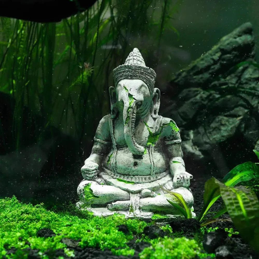 

Fish Tank Landscape Simulation Buddha Elephant Statue Bodhisatva Sculpture Figurines Landscape Aquarium Decoration Home Decor