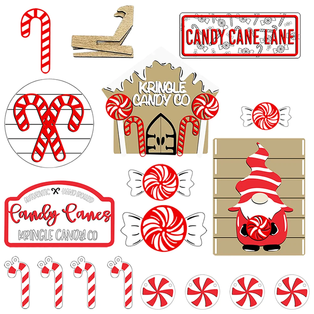 

Christmas Tray Tiered Decor Table Signs Sign Wooden Farmhouseparty Candy Set Tabletop Winter Banner Centerpiece Wood Gnome