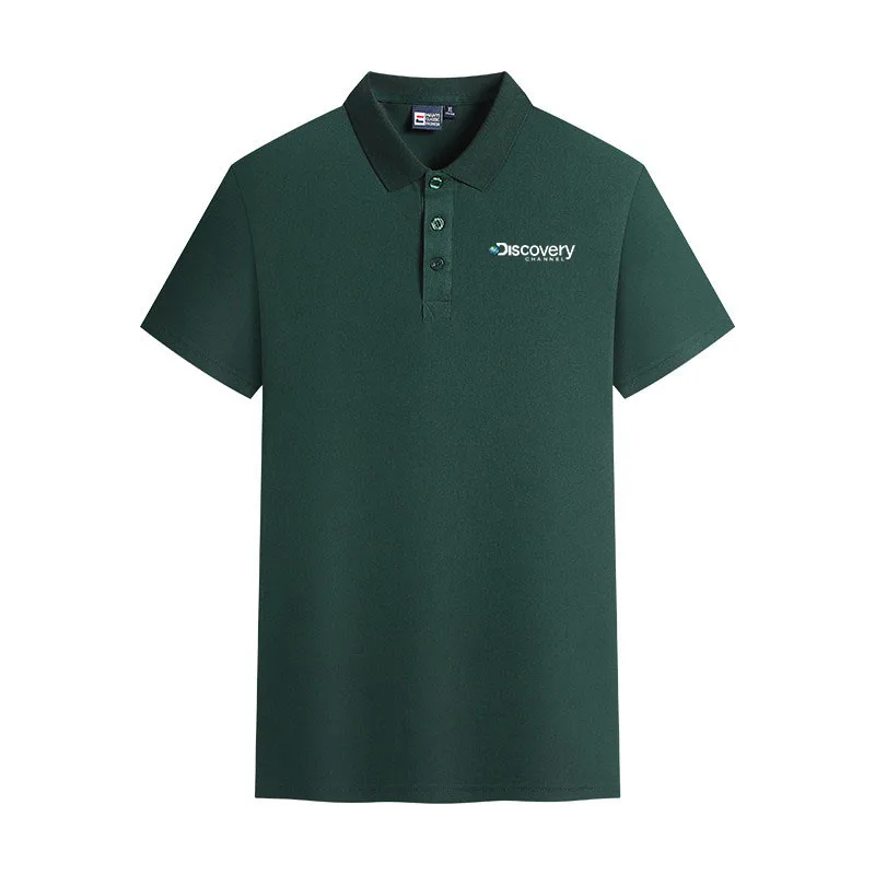 

Discovery Logo Men's 2023 Summer New Polo Shirt High Quality Golf Short Sleeve Ice Silk Business Casual Polo Shirt