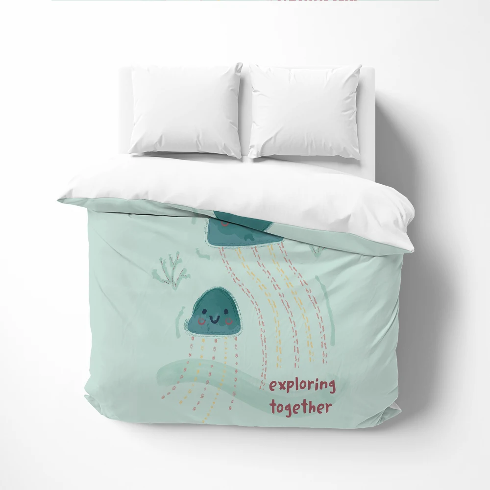 

Мультяшное постельное белье пододеяльник покрывало/одеяло/удобный чехол милое постельное белье 135x200 спальни для детей Детский подводный г...