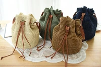 2022 woven straw unique bag luxury beach bag summer pom straw bag