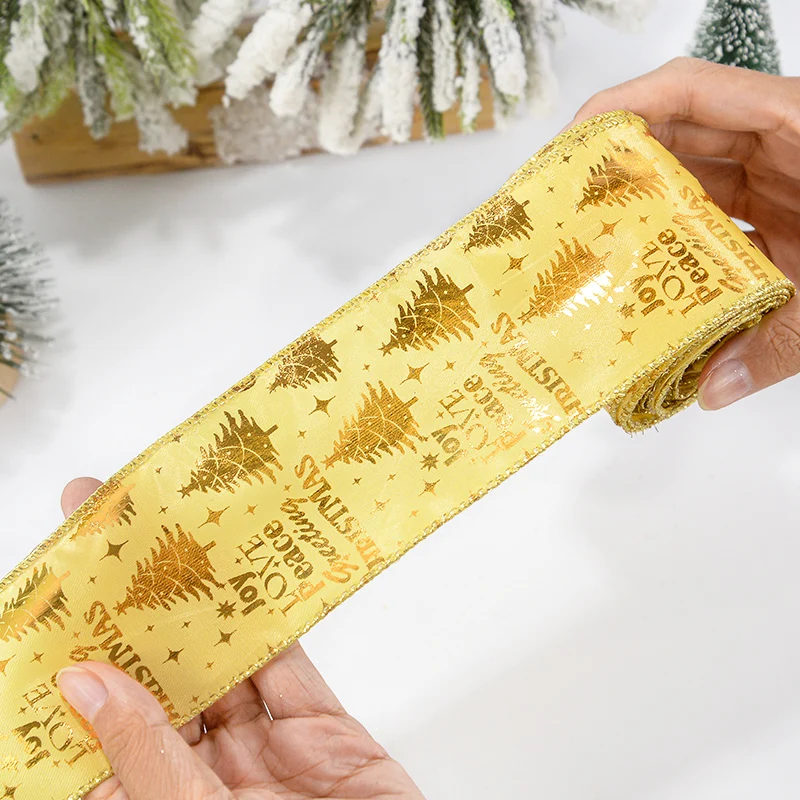 5m Christmas Ribbon Crafts Sewing Ornaments Polyester For Handmade DIY Gift Packing Decoration