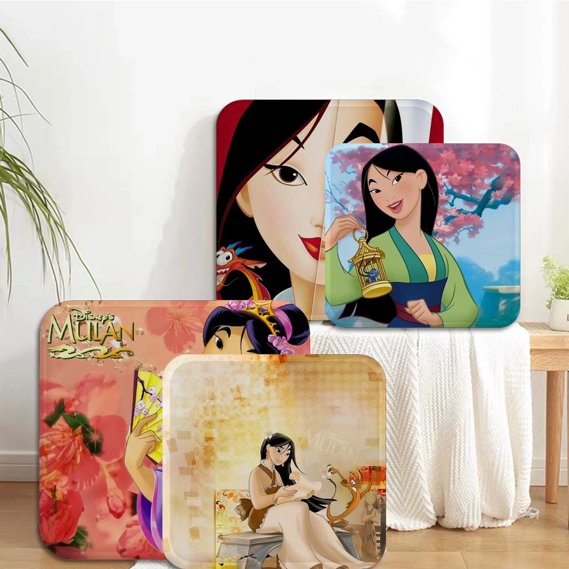 

Disney Mulan Tie Rope Seat Cushion Office Dining Stool Pad Sponge Sofa Mat Non-Slip Outdoor Garden Cushions